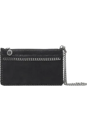 Stella McCartney Tilbehør, Dame, Sort, ONE SIZE, Bomuld, Diamond Effect Kædetaske