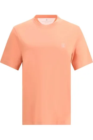 Brunello Cucinelli Top, Herre, Lyserød, 2XL, Bomuld, Bomuld T-shirt med frontlogo