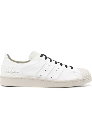 Y-3 Sko, Herre, Hvid, 44 1/2 EU, Læder, Hvide Sneakers med Gummitå