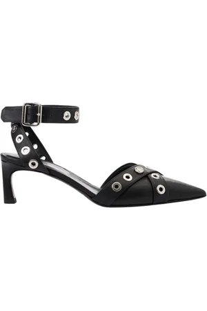 Iceberg Sko, Dame, Sort, 38 EU, Læder, Kitten Heel Sling Back med Studdetaljer