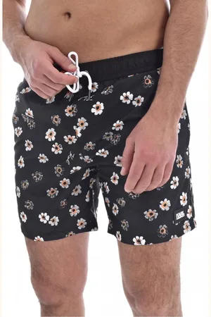 Karl Lagerfeld Badetøj, Herre, Sort, M, Uld, Print Fleuri Badeshorts