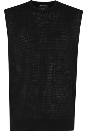 Y-3 Strik, Herre, Sort, L, Polyester, Sort Strikvest med Huller