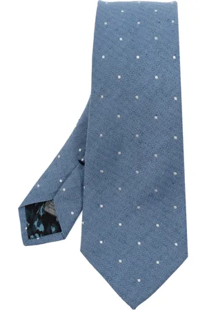 Paul Smith Tilbehør, Herre, Blå, ONE SIZE, Linned, Slips med polkaprikker