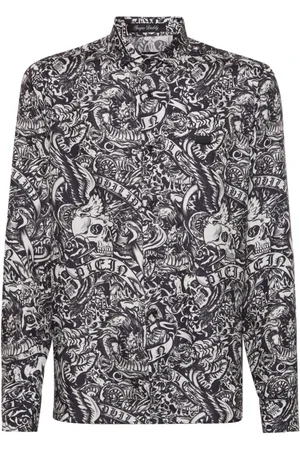 Philipp Plein Skjorte, Herre, Sort, M, Casual Skjorte