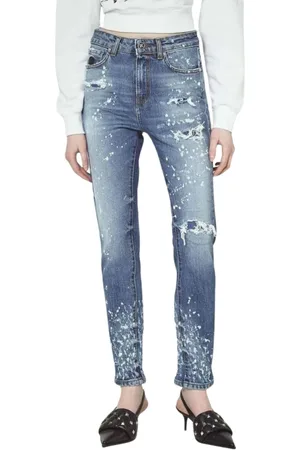 John Richmond Jeans, Dame, Blå, W28, Bomuld, High Waist Slim-fit Jeans