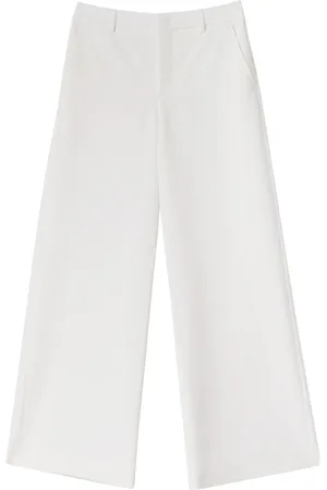 Moschino Bukser, Dame, Hvid, S, Uld, Brede Ben Hvide Bukser