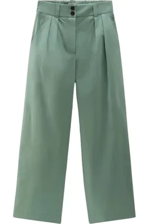Woolrich Bukser, Dame, Grøn, S, Bomuld, Wide Bukser