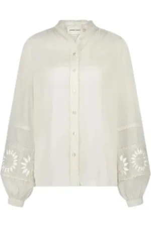 Fabienne Chapot Bluser & Skjorter, Dame, Hvid, M, Bomuld, Romantisk solbluse