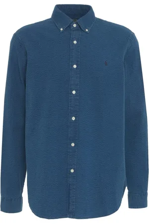 Ralph Lauren Skjorte, Herre, Blå, L, Denim, Textured Denim Skjorte