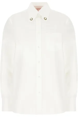 VALENTINO GARAVANI Bluser & Skjorter, Dame, Hvid, M, Bomuld, Cotton Poplin Skjorte