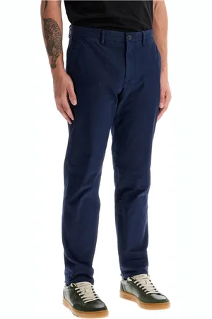 Paul Smith Bukser, Herre, Blå, W30, Bomuld, Stretch Cotton Chino Pants med Zebra Logo