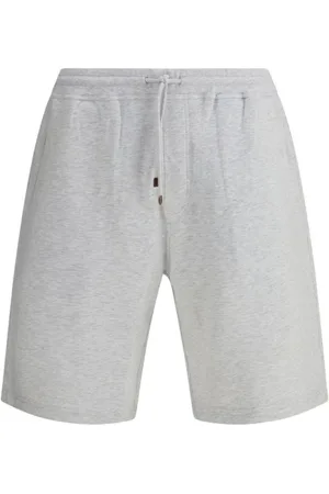 Brunello Cucinelli Shorts, Herre, Grå, M, Bomuld, Melerede Tracksuit Shorts med Snøre