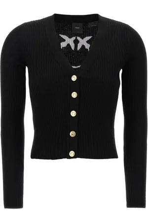 Pinko Strik, Dame, Sort, 2XL, Uld, Sort Cardigan