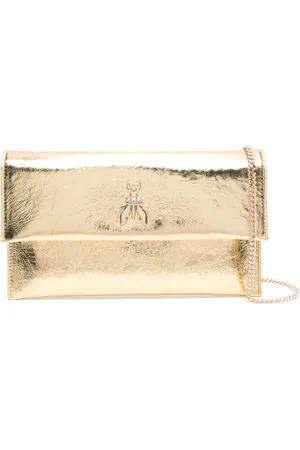 Patrizia Pepe Taske, Dame, Gul, ONE SIZE, Uld, Fly Clutch Metallic Art.