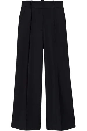 Ivy & Oak Bukser, Dame, Blå, L, Uld, Wide Leg Plisserede Bukser