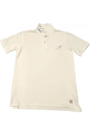 BOB der Bär Top, Herre, Hvid, XL, Hvid kortærmet polo med håndmalede detaljer