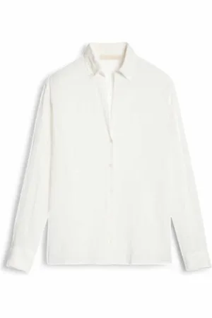 Vanessa Bruno Bluser & Skjorter, Dame, Hvid, S, Bomuld, Jacquard Skjorte med Elegant Fald