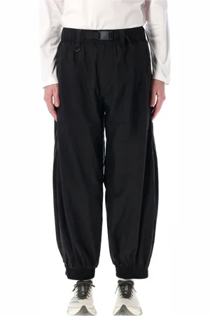 Y-3 Bukser, Herre, Sort, XL, Nylon, Sortstribede nylonbukser