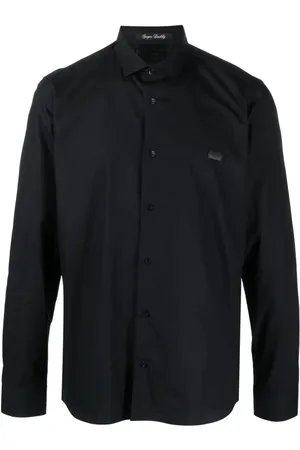 Philipp Plein Skjorte, Herre, Sort, 2XL, Bomuld, Casual Langærmet Skjorte
