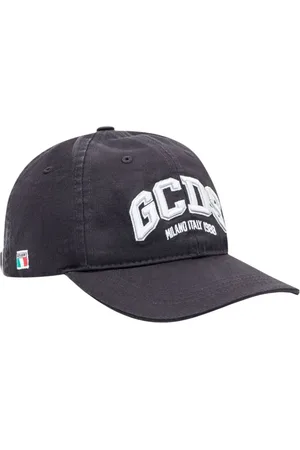 GCDS Tilbehør, unisex, Sort, ONE SIZE, Bomuld, Sort skyggehat Milano Italien stil