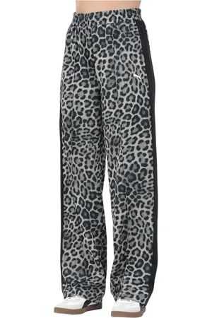 PUMA Bukser, Dame, Flerfarvet, XS, Uld, Leopard Print Sporty Bukser