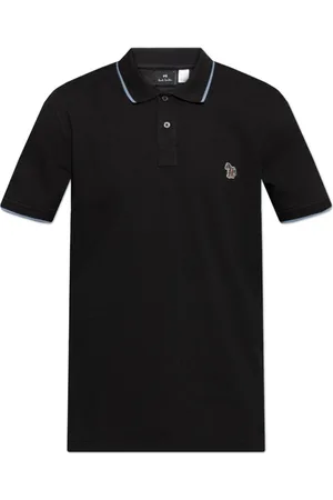 Paul Smith Top, Herre, Sort, XL, Sort Polo Skjorte med Knappelukning