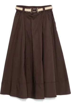 Twin-Set Nederdel, Dame, Brun, M, Bomuld, Elegant Marrone Nederdel