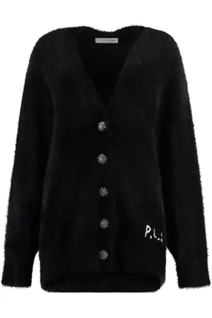 Serafini Strik, Dame, Sort, M, Embellished Maxi Cardigan
