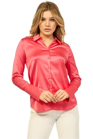 Patrizia Pepe Bluser & Skjorter, Dame, Lyserød, S, Satin, Satin Skjorte