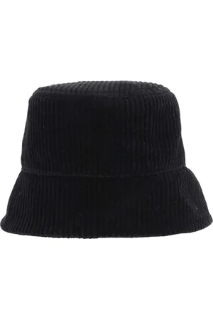 Jil Sander Tilbehør, Dame, Sort, S, Bomuld, Bomuldsfløjlshat med ribkant