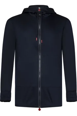 Kiton Sweathshirts & Hoodies, Herre, Blå, S, Bomuld, Navy Blå Hættebomuldsjakke
