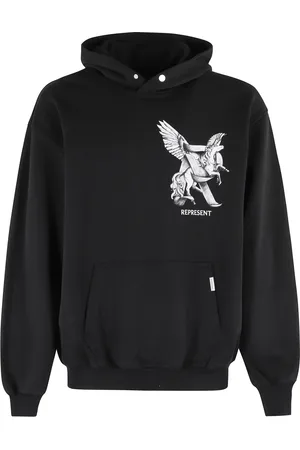 Represent Sweathshirts & Hoodies, Herre, Sort, S, Bomuld, Sort Elegance Hættetrøje med Logo Print