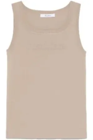 Max Mara Top, Dame, Brun, S, Beige Sweater Tank Top