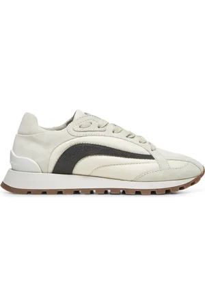 Brunello Cucinelli Sko, Dame, Flerfarvet, 38 EU, Uld, Canvas og ruskind sneakers med Precious Contour