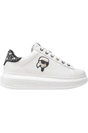 Karl Lagerfeld Sko, Dame, Hvid, 37 EU, Uld, Kapri NFT Mirror Studs Sneakers