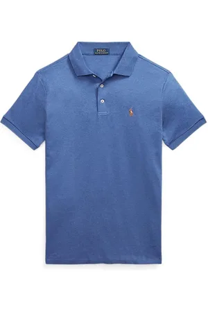 Ralph Lauren Top, Herre, Blå, 2XL, Blå Polo Skjorte med Broderet Logo