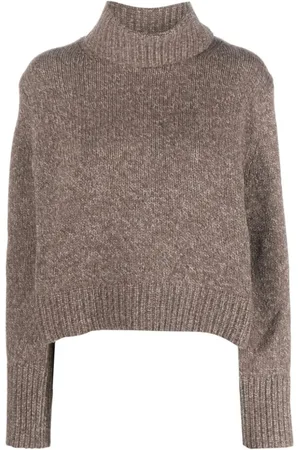 Ralph Lauren Strik, Dame, Brun, L, Uld, Uld Cashmere Casual Pullover Sweater