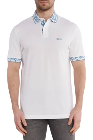 HUGO BOSS Top, Herre, Hvid, 2XL, Bomuld, Ocean Detailed Polo Shirt