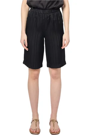 Armani Exchange Shorts, Dame, Sort, M, Bomuld, Sorte shorts med elastik i taljen