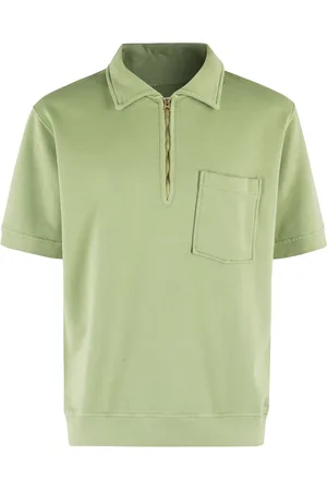 FORTELA Top, Herre, Grøn, L, Bomuld, Grøn Polo Zip Sweatshirt med Lomme