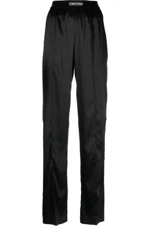 Tom Ford Bukser, Dame, Sort, M, Satin, Silke Satin Finish Bukser