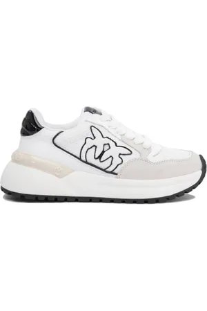 Pinko Sko, Dame, Hvid, 39 EU, Læder, Mesh Leather Sneakers Love Birds