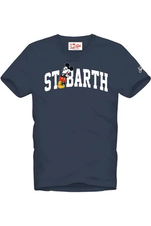MC2 SAINT BARTH Top, Herre, Blå, XL, Bomuld, Mickey College Bomuld T-shirt