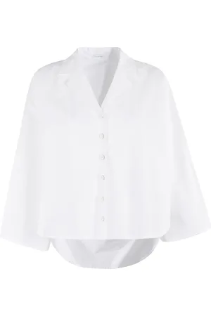 Malo Bluser & Skjorter, Dame, Hvid, XS, Bomuld, Hvid Kimono Ærme Skjorte