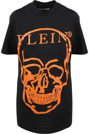 Philipp Plein Top, Dame, Sort, XL, Bomuld, Jersey T-shirt Rund Hals SS Skull and Plein