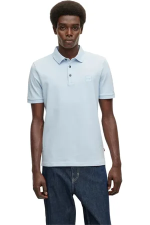 HUGO BOSS Top, Herre, Blå, 3XL, Bomuld, Slim Fit Polo Shirt