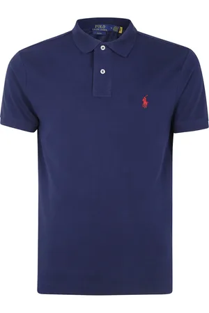 Ralph Lauren Top, Herre, Blå, M, Bomuld, Short Sleeve Polo Shirt