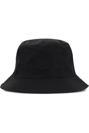 Stone Island Tilbehør, Herre, Sort, L, Uld, Kompas-broderet Bucket Hat
