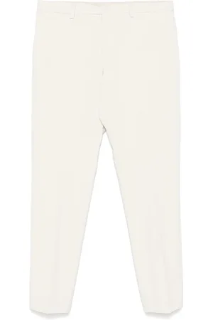 HUGO BOSS Bukser, Herre, Hvid, XL, Polyester, Slim-fit bukser i performance-stretch fløjlsbukser
