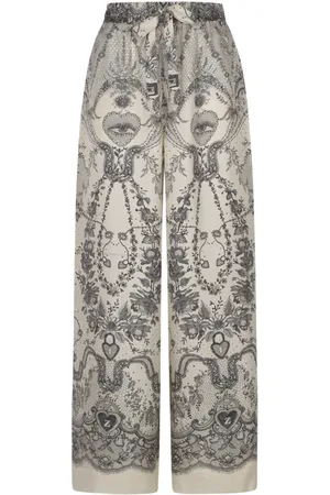ZIMMERMANN Bukser, Dame, Flerfarvet, S, Crush Draw Waist Pant